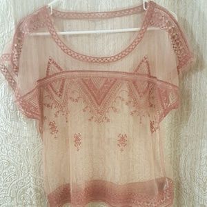 Gorgeous Sheer mesh print top/cover up